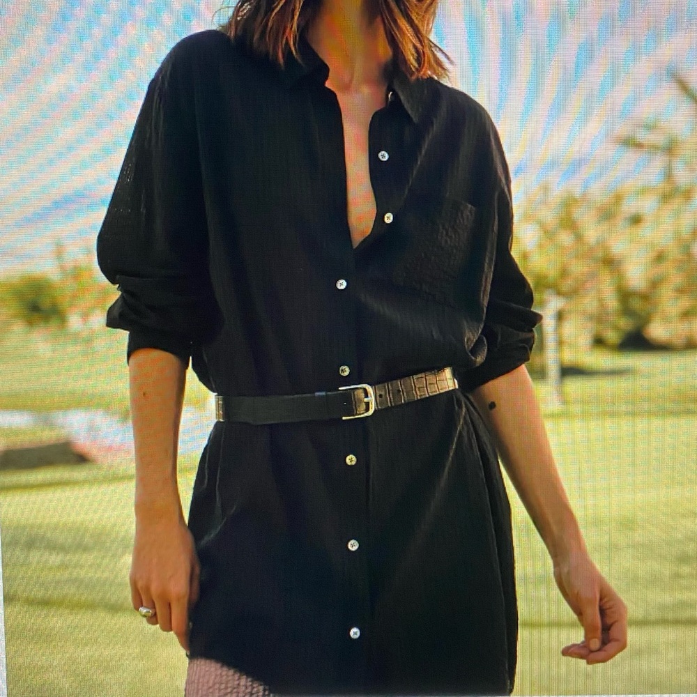 Jenni Kayne Black Beach Shirt - Size Small